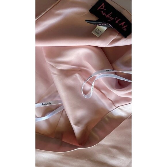 Vintage Pinky & Me Skirt Womens Size 4 Pink Formal Satin Long Maxi Lined Back - Picture 3 of 13